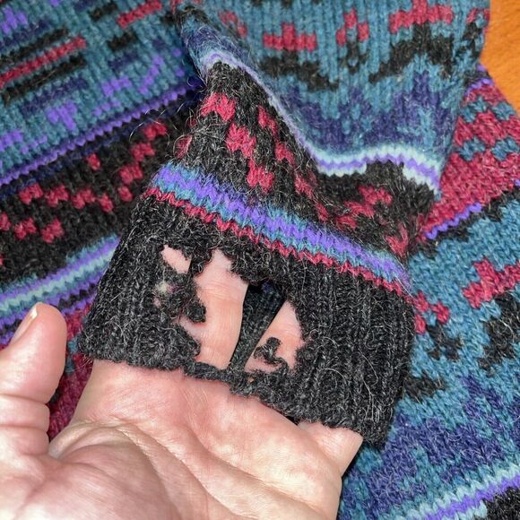 Woolrich VTG Wool Mohair Blend Pullover Sweater Womens XL Preowned Note - Picture 3 of 6